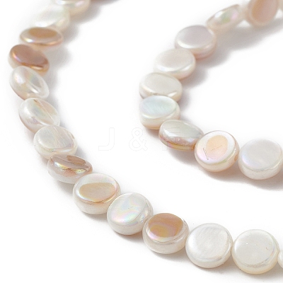 AB Color Plated Natural Freshwater Shell Beads Strands BSHE-G033-04-1