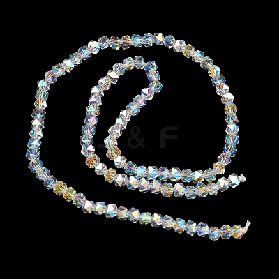 Electroplate Glass Beads Strands GLAA-Q105-02-10-1