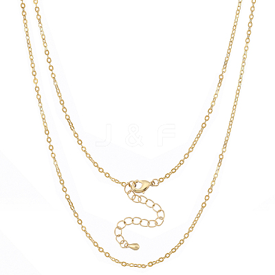 6Pcs Brass Cable Chain Necklaces Set for Men Women KK-BBC0009-65-1