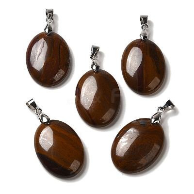 Natural Tiger Iron Pendants G-Z055-03P-21-1