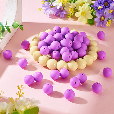 50Pcs Food Grade Eco-Friendly Silicone Beads SIL-TADJ0001-03B-1