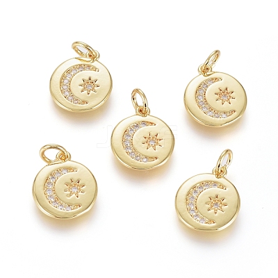 Brass Micro Pave Cubic Zirconia Pendants ZIRC-G166-17G-1