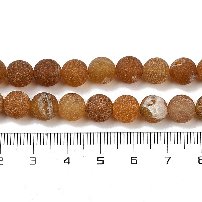 Natural Druzy Agate Beads Strands G-NH0024-A03-8mm-1