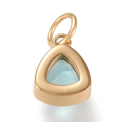 PVD Vacuum Plating 304 Stainless Steel Cubic Zirconia Pendant ZIRC-P080-A03-1
