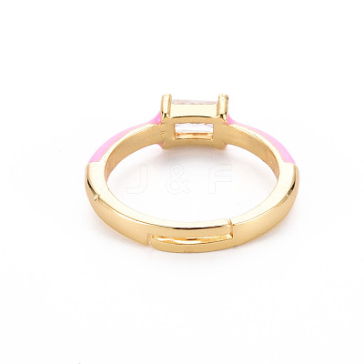 Brass Enamel Cuff Rings RJEW-T016-23G-NF-1