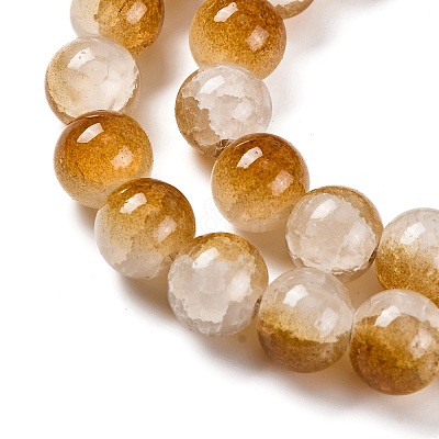 Crackle Baking Paint Imitation Jade Glass Beads Strands DGLA-T003-10mm-M-1