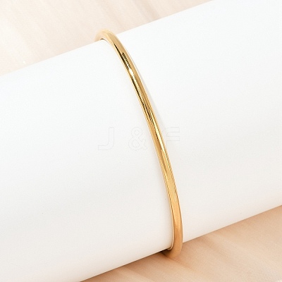 304 Stainless Steel Plain Bangles for Women BJEW-D355-01G-1