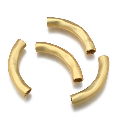 Brass Curved Tube Beads KK-K238-38MG-1
