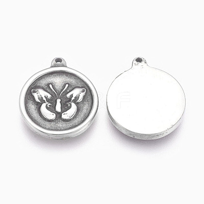 304 Stainless Steel Pendants STAS-O101-37AS-1