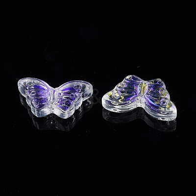 Electroplate Transparent Glass Beads X-EGLA-L027-E-A01-1