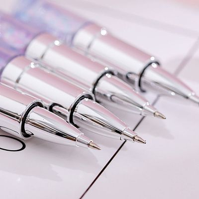 Lipstick Shape Empty Tube Black Ink Ballpoint Pens DIY-H123-A02-1