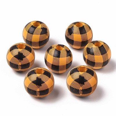 Natural Wood Large Hole Beads WOOD-S057-025-1