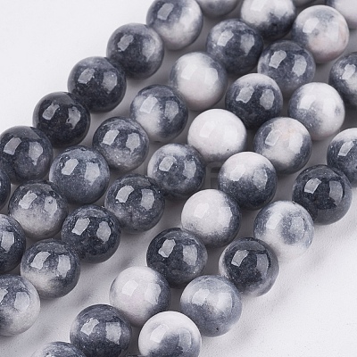 Natural White Jade Beads Strands G-H1627-8MM-2-1