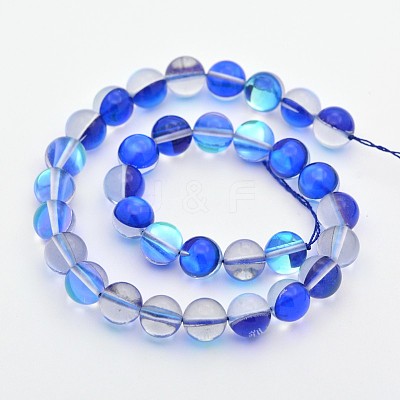 Round Synthetic Moonstone Beads Strands G-M210-6mm-M-1