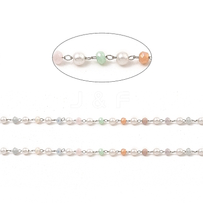 ABS Imitation Pearl Beaded Chains CHS-B003-03-1