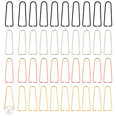 40Pcs 4 Colors Ion Plating(IP) 304 Stainless Steel Triangle Rings STAS-UN0046-70-1