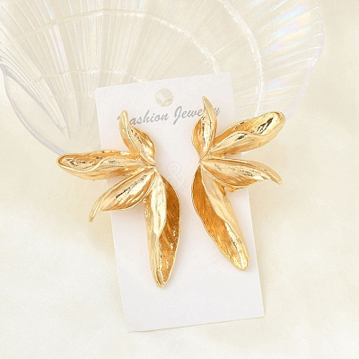Alloy Stud Earrings LS-EJEW-D300-02G-05-1