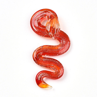 Handmade Gold Sand Lampwork Big Pendants LAMP-T023-11-1