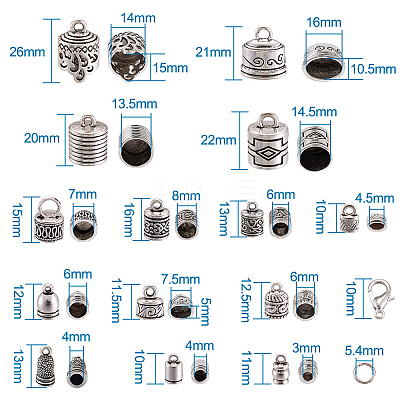 Tibetan Style Alloy Cord Ends TIBE-TA0001-16AS-1