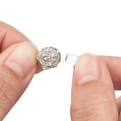 Platinum Plated Brass Box Clasps X-KK64-1