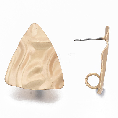 Eco-Friendly Iron Stud Earring Findings IFIN-T015-046G-NR-1