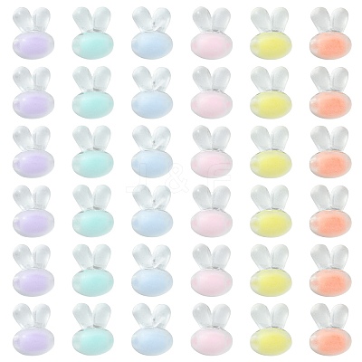 60Pcs 6 Colors Transparent Clear Acrylic Beads FACR-CJ0001-10-1