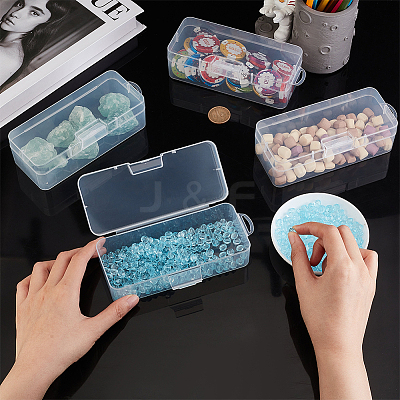 10Pcs Transparent Plastic Storage Boxes CON-BC0007-78B-1