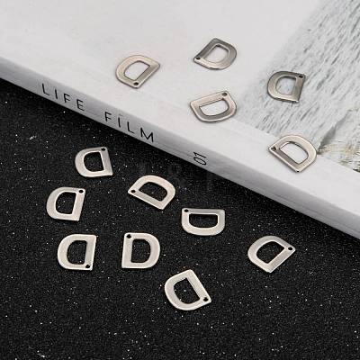 Tarnish Resistant 304 Stainless Steel Letter Charms STAS-O072-D-1