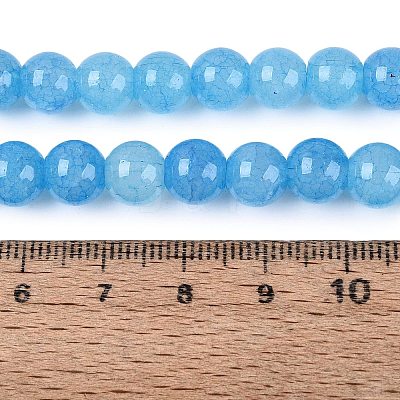 Baking Paint Crackle Glass Beads Strands GLAA-Q106-03A-04-1