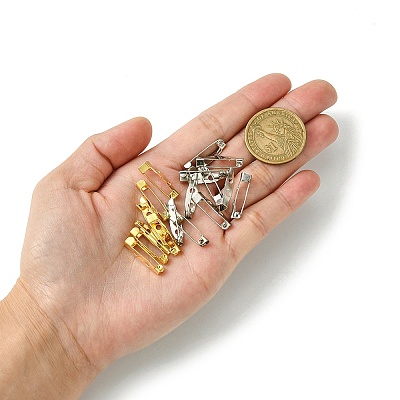 100Pcs 2 Colors Iron Brooch Findings IFIN-FS0001-36-1