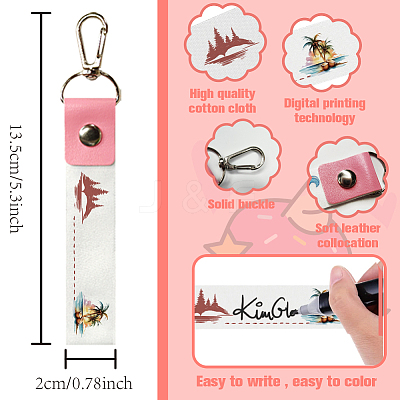 PU Leather & Cotton Name Marker Keychain AJEW-WH0514-035-1
