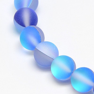 Synthetical Moonstone Beads Strands G-M049-10mm-01-1