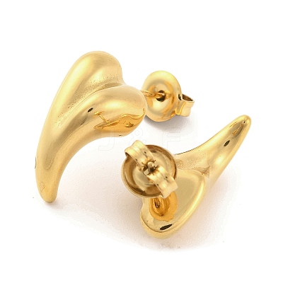 Ion Plating(IP) 304 Stainless Steel Stud Earrings for Women EJEW-N054-27G-1