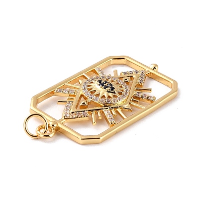 Brass Micro Pave Cubic Zirconia Pendants ZIRC-P092-034G-RS-1