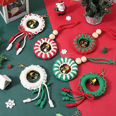 Christmas Theme DIY Cotton Threads Pendant Decoration Making Kits DIY-SC0028-31-1