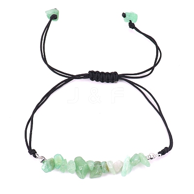 Natural Green Aventurine Braided Bead Bracelets PW-WG14195-02-1