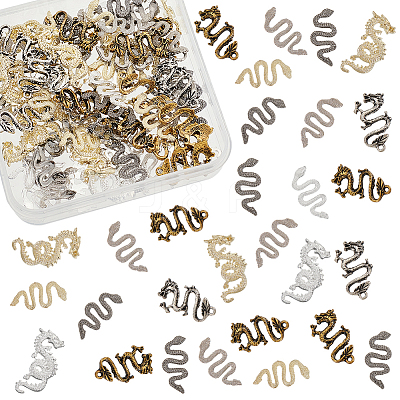 80Pcs 8 Style Alloy Cabochons MRMJ-OC0003-86-1