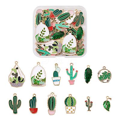 48Pcs 12 Style Alloy Enamel Pendants ENAM-KS0001-07-1