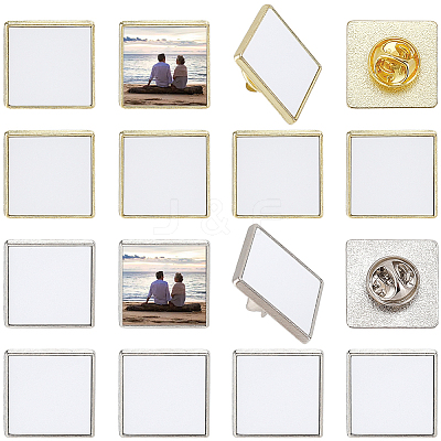 10 Sets Sublimation Blank Brooch Pins FIND-SP0004-08B-1
