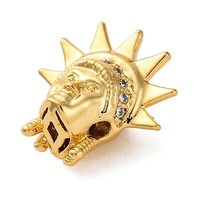 Rack Plating Brass with Cubic Zirconia Beads KK-S406-13G-1