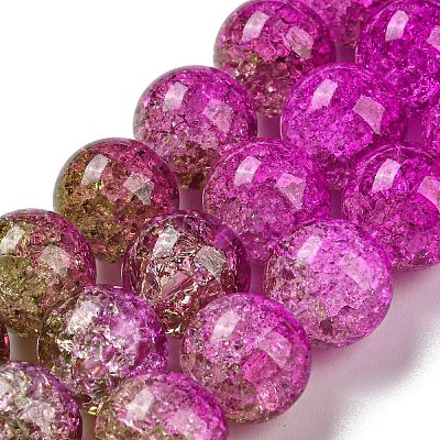Spray Painted Crackle Glass Beads Strands DGLA-C002-10mm-04-1