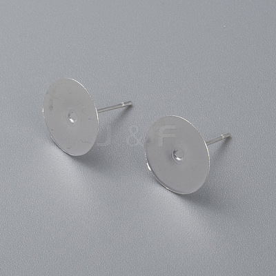 304 Stainless Steel Stud Earring Findings STAS-H436-24S-12mm-1