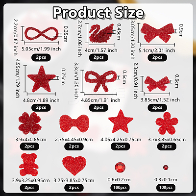 224Pcs 14 Styles Resin Rhinestone Iron on/Sew on Cloth Patches PATC-OC0001-03-1