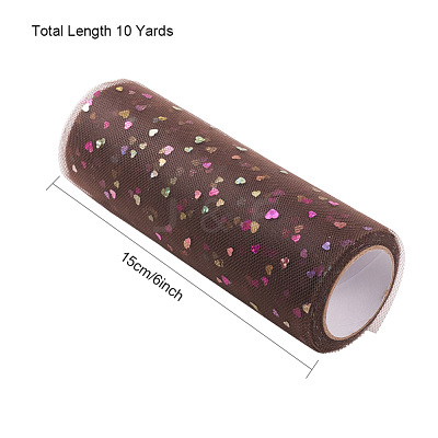 Heart Glitter Sequin Deco Mesh Ribbons OCOR-BC0007-26-1