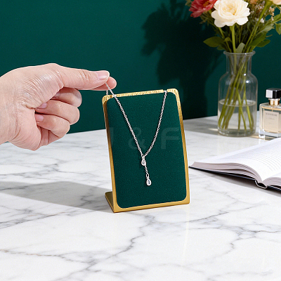 Stainless Steel Cambered Back Single Necklace Display Stands ODIS-WH0099-220B-1