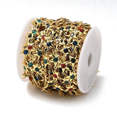 Brass Glass Link Chains CHC-R001-06G-01-1