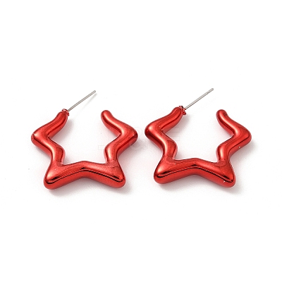 Star Acrylic Stud Earrings EJEW-P251-27-1