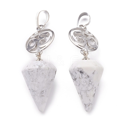 Natural Howlite Pendants G-O194-21-1