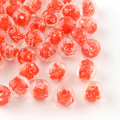 Handmade Luminous Lampwork Beads LAMP-R125-8mm-07-1