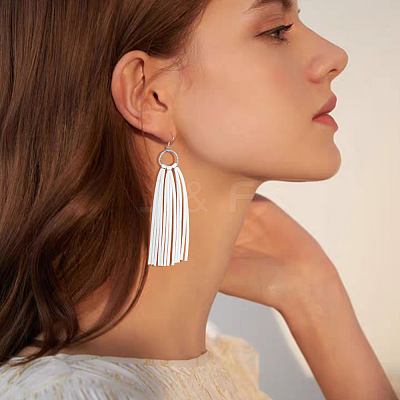 6 Pairs 6 Colors Faux Suede Tassel Earrings EJEW-FI0003-08-1